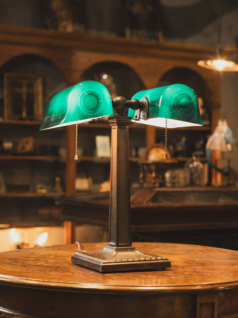 美國銀行家雙燈罩檯燈 Antique Banker's Lamp