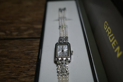 Ladies Gruen Watch with Pearl Band