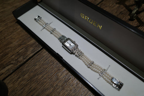 Ladies Gruen Watch with Pearl Band