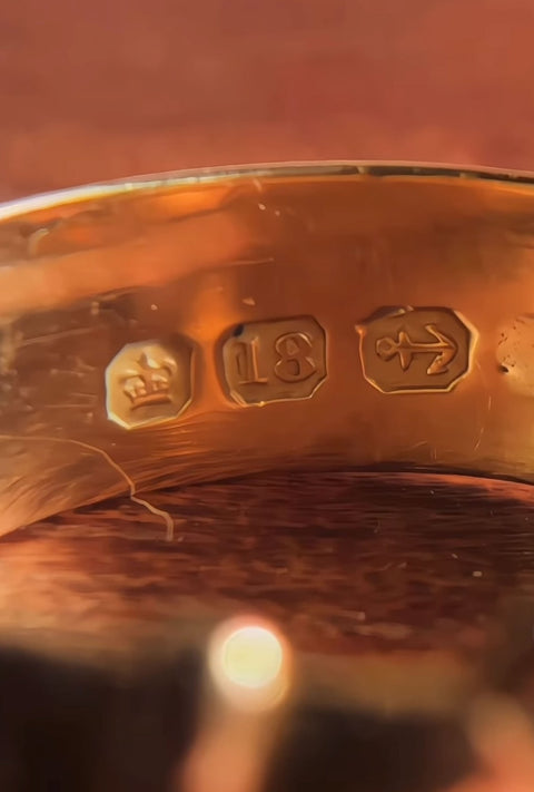 18K黃金古董扣環戒指