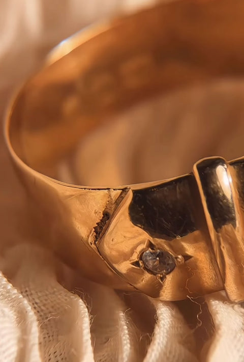 18K黃金古董扣環戒指