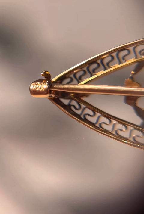 法國古董9K純金胸針